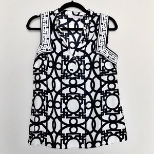 alice & trixie • black & white geometric sleeveless tank top • extra small